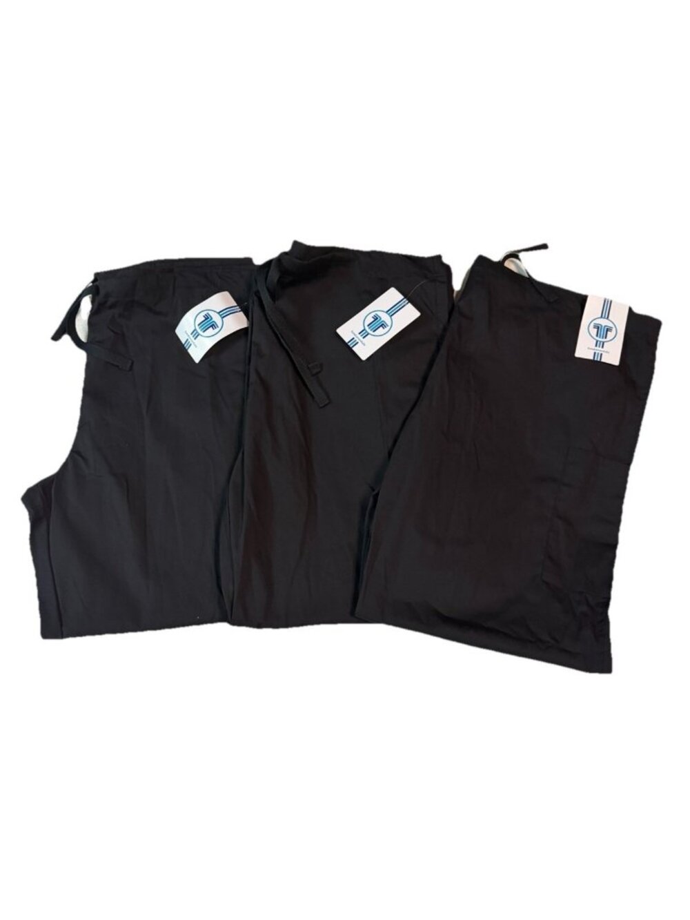 Lot Bundle of 3: White Swan Drawstring Cargo Pocket Unisex Scrub Pants -Large